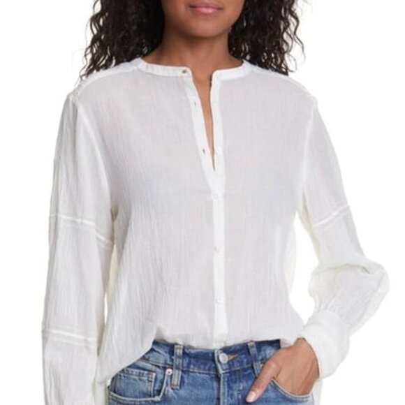 NEW ba&sh 100% Cotton Samy Blouse White Ecru XS, 0 - Picture 1 of 11